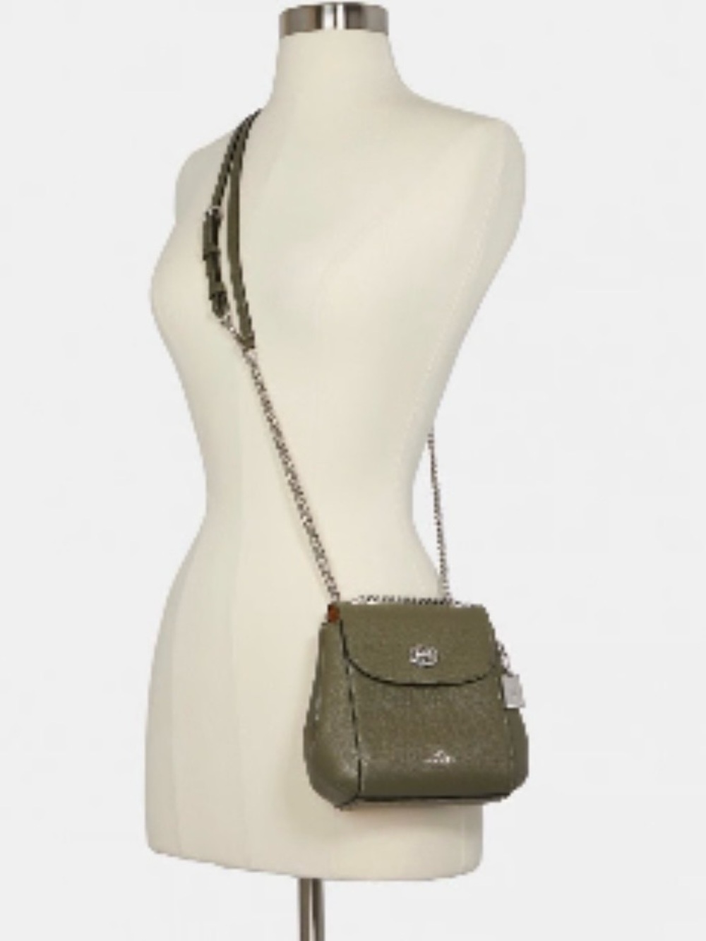 Coach Mini Backpack Crossbody C5677 Olive Green Pebbled Leather NWOT - Picture 3 of 8